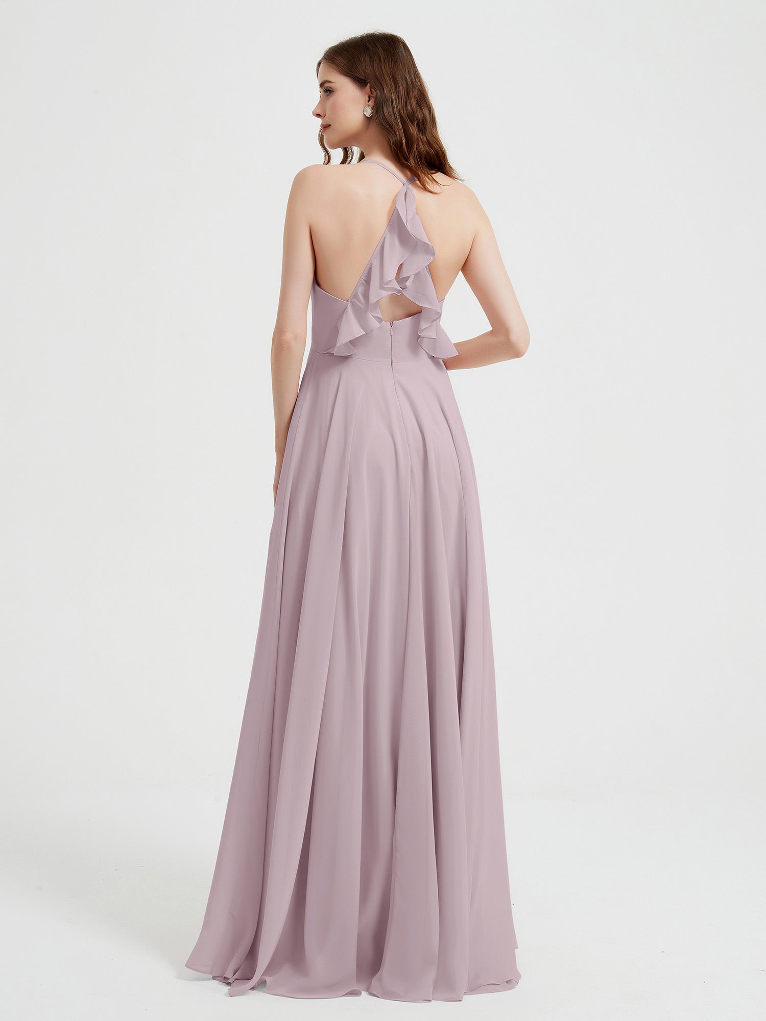 V-neck Bridesmaid Dress with Cross Back Dusk
